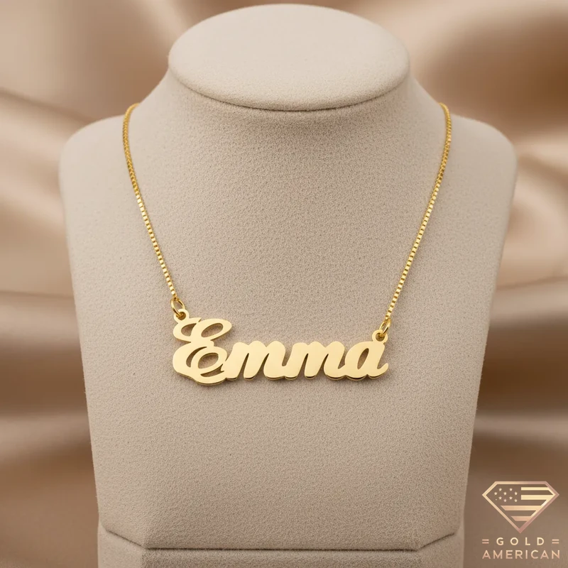 Graceful Gold Name Pendant Emma