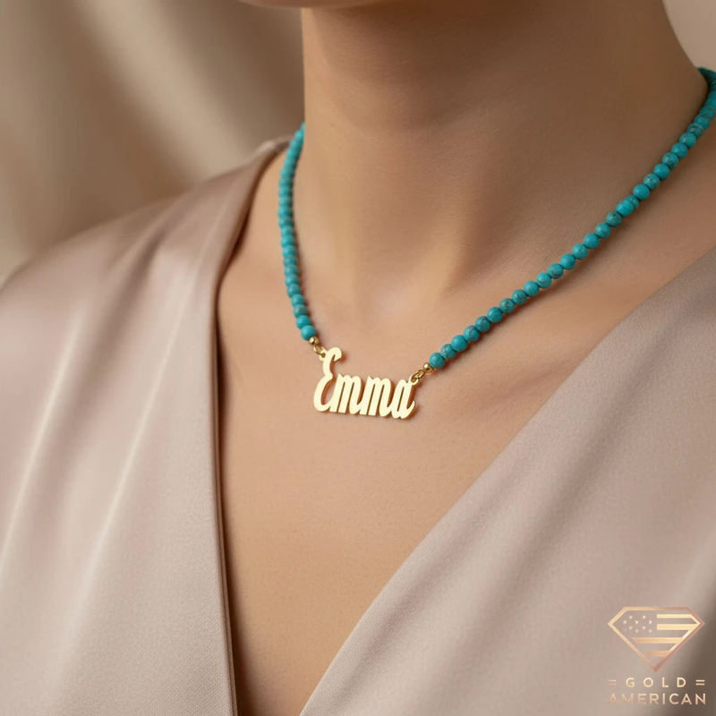 Graceful Gold Name Pendant Emma