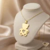 Heart Bear Gold Necklace Close Up