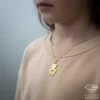 Heart Bear Gold Necklace Model 34 Angle