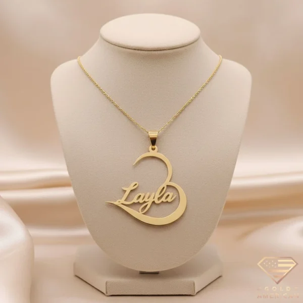 Open Heart Name Necklace