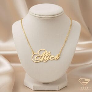solid gold name pendant Alice