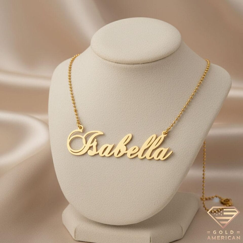 Poetic Gold Name Pendant Isabella