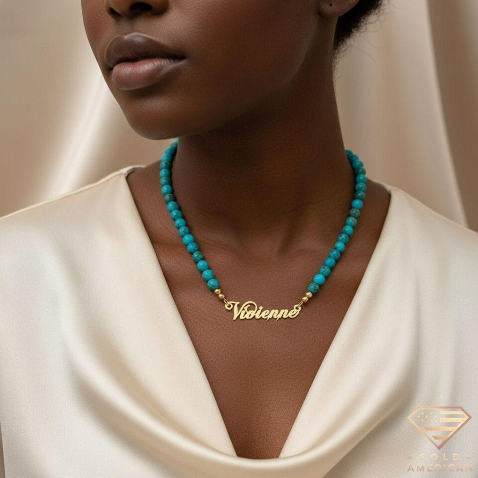 Poetic Gold Name Pendant Vivienne