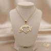 Custom gold heart necklace with initials