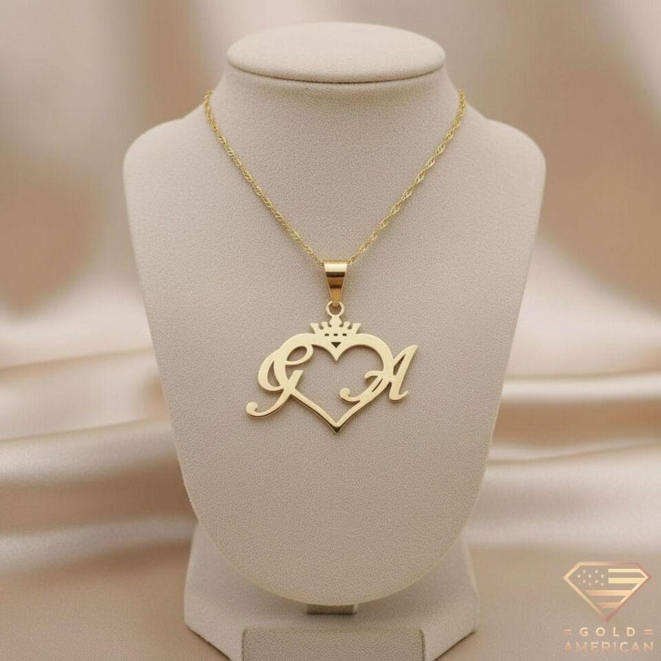 Queen of Hearts Double Initial Pendant GA