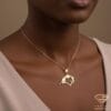 Queen of Hearts Double Initial Pendant MS Model