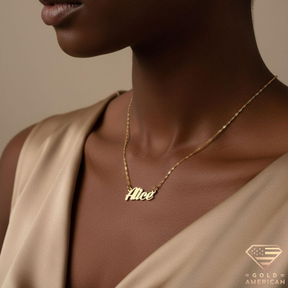 Regal Gold Name Pendant Alice