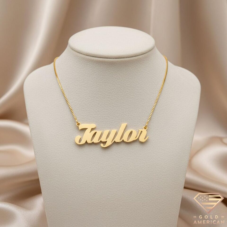 Regal Gold Name Pendant Taylor