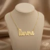 Retro Gold Name Pendant Aurora