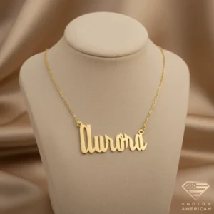 Retro Gold Name Pendant Aurora