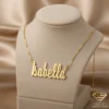Retro Gold Name Pendant Isabella