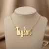 Retro Gold Name Pendant Taylor
