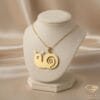 Sparkle Shell Snail Gold Necklace Close Up