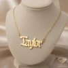 Stylish Gold Name Pendant Taylor