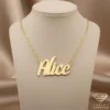 Sweet Gold Name Pendant Alice