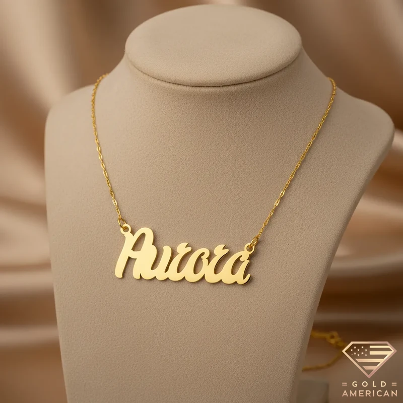 Sweet Gold Name Pendant Aurora