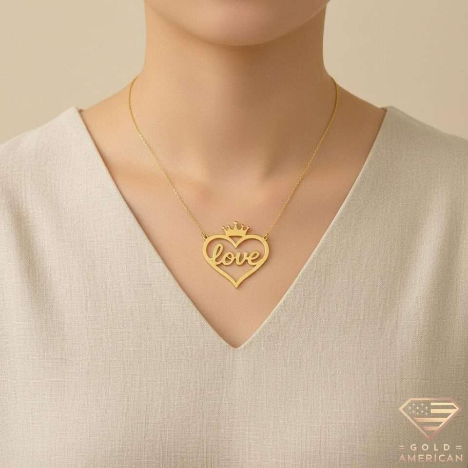 heart custom Gold Necklace