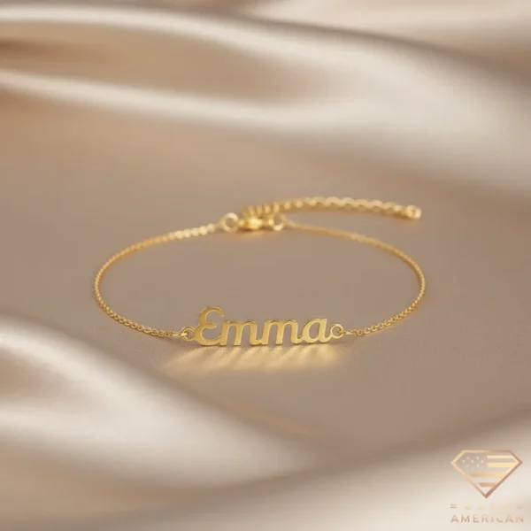 Artistic Gold Name Bracelet Emma