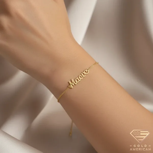 Artistic Gold Name Bracelet Maeve