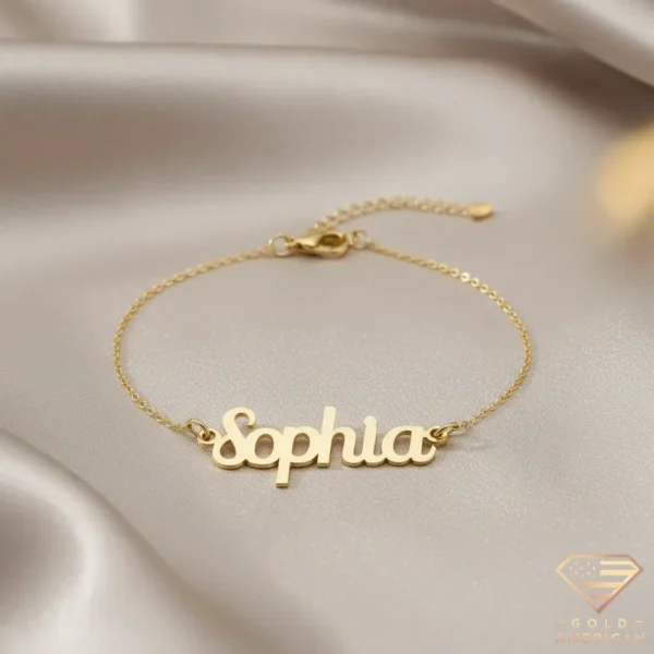 Artistic Gold Name Bracelet Sophia