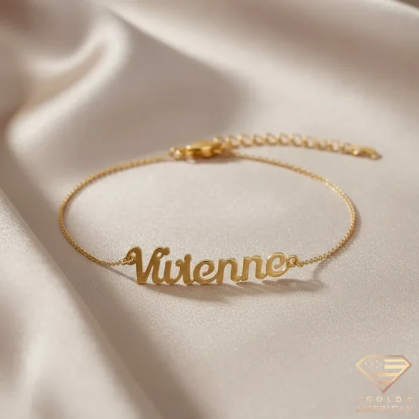 Artistic Gold Name Bracelet Vivienne