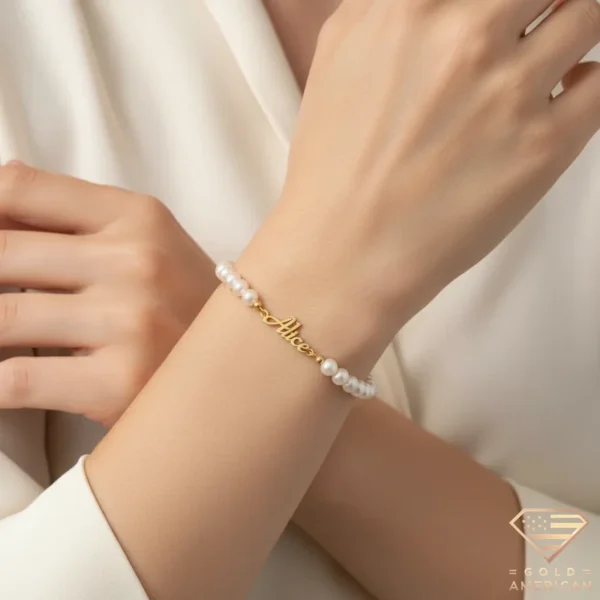 Charming Gold Name Bracelet Alice