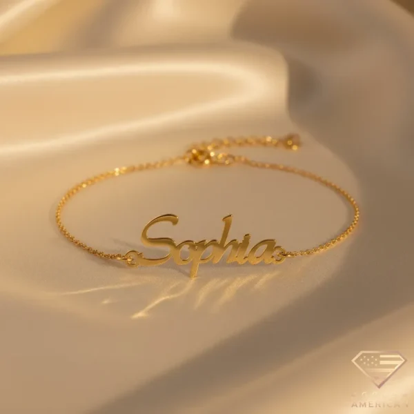 Charming Gold Name Bracelet Sophia