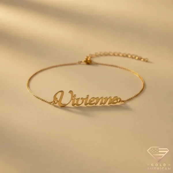 Charming Gold Name Bracelet Vivienne