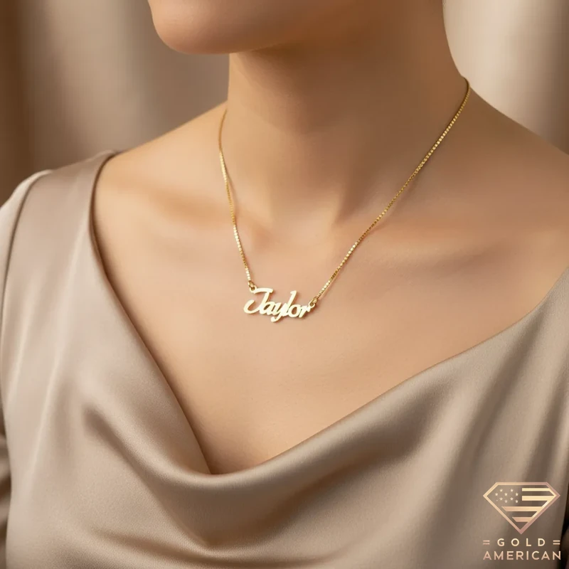 Charming Gold Name Pendant Taylor