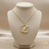 Circle-Framed Initial Necklace L