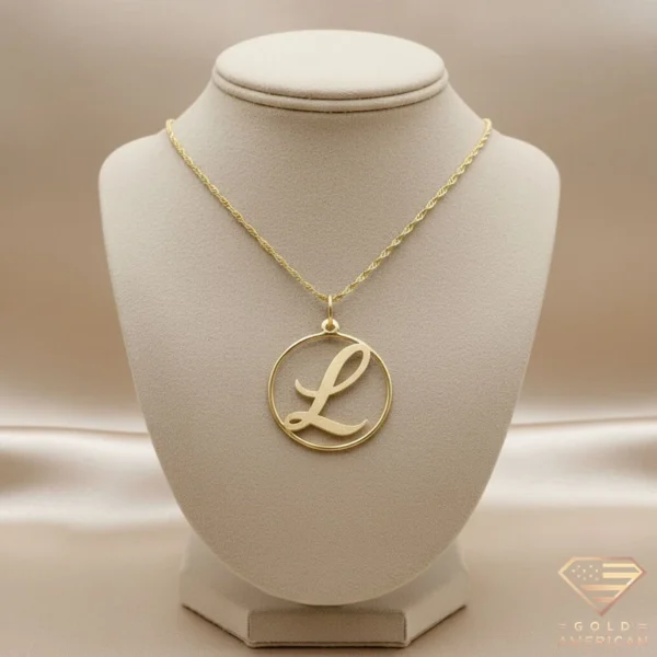 Circle-Framed Initial Necklace L