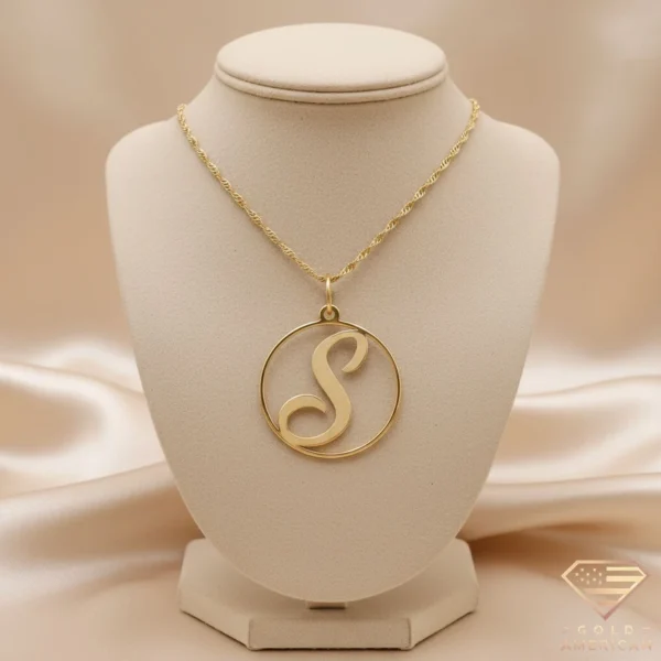 Circle-Framed Initial Necklace S