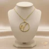Circle-Framed Initial Necklace V