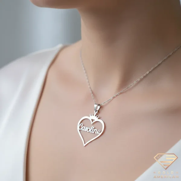 Custom Gold Necklace Heart Model