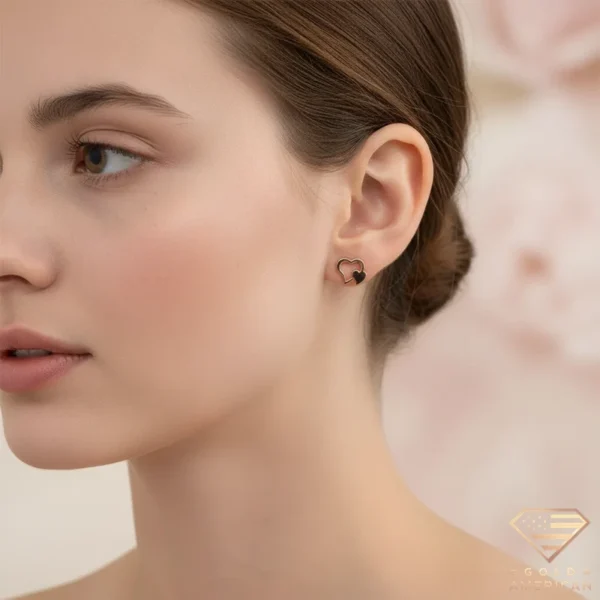 Double Heart Earrings Model