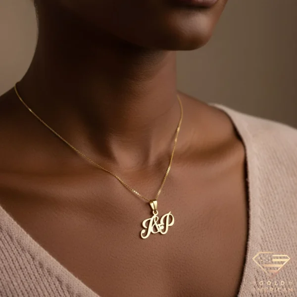 Double Initial Necklace Model