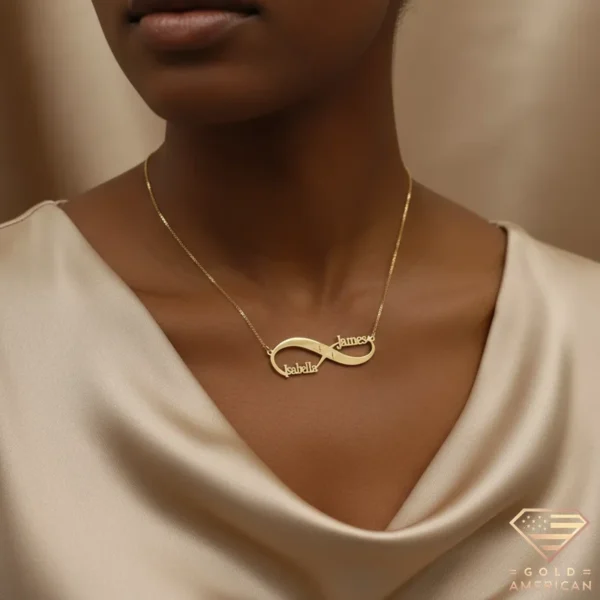 Double Name Infinity Gold Necklace Model