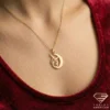 Elegant Moon Gold Pendant Model Close up