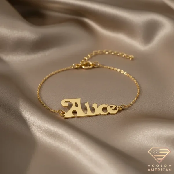 Enchanting Gold Name Bracelet Alice