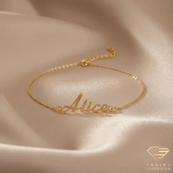 Expressive Gold Name Bracelet Alice