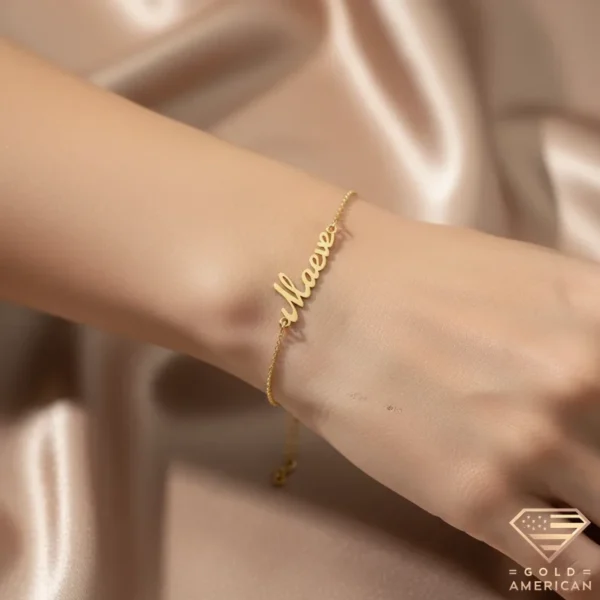 Expressive Gold Name Bracelet Maeve