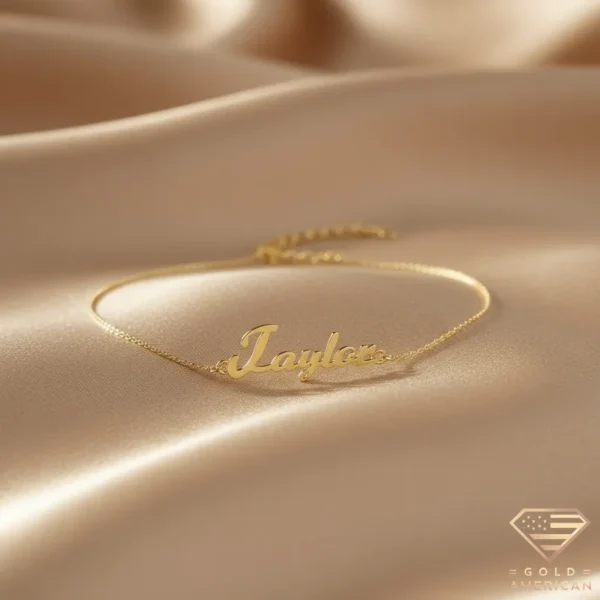 Expressive Gold Name Bracelet Taylor