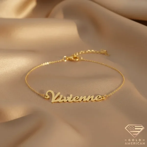 Expressive Gold Name Bracelet Vivienne
