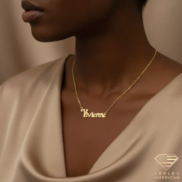 Font #1 Enchanting Gold Name Pendant