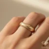 Forever Marked Gold Fingerprint Rings Female Hand