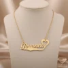 Gold Name Necklace with Heart Brianna