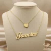 heart name crown necklace
