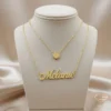 Gold Name Necklace with a Heart Pendant Melanie