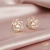 Gold Rose Earring